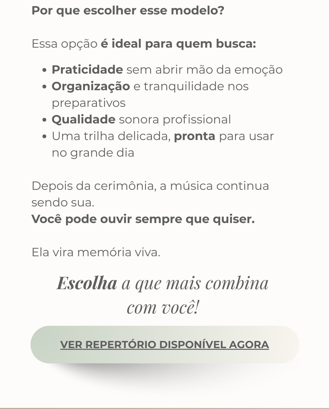 Canções prontas para cerimônias especiais